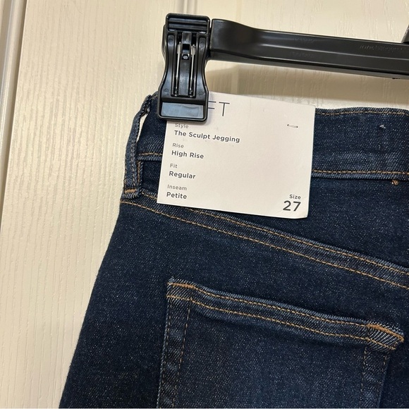 LOFT High Rise Sculpt Jeggings In Dark Indigo Wash Size 27 Petite - Picture 7 of 10